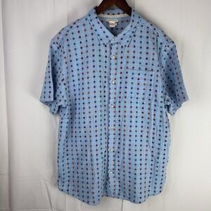 Carbon 2 Colbalt Mens Button Shirt Blue Geometric Large Tall Cotton Short Sleeve